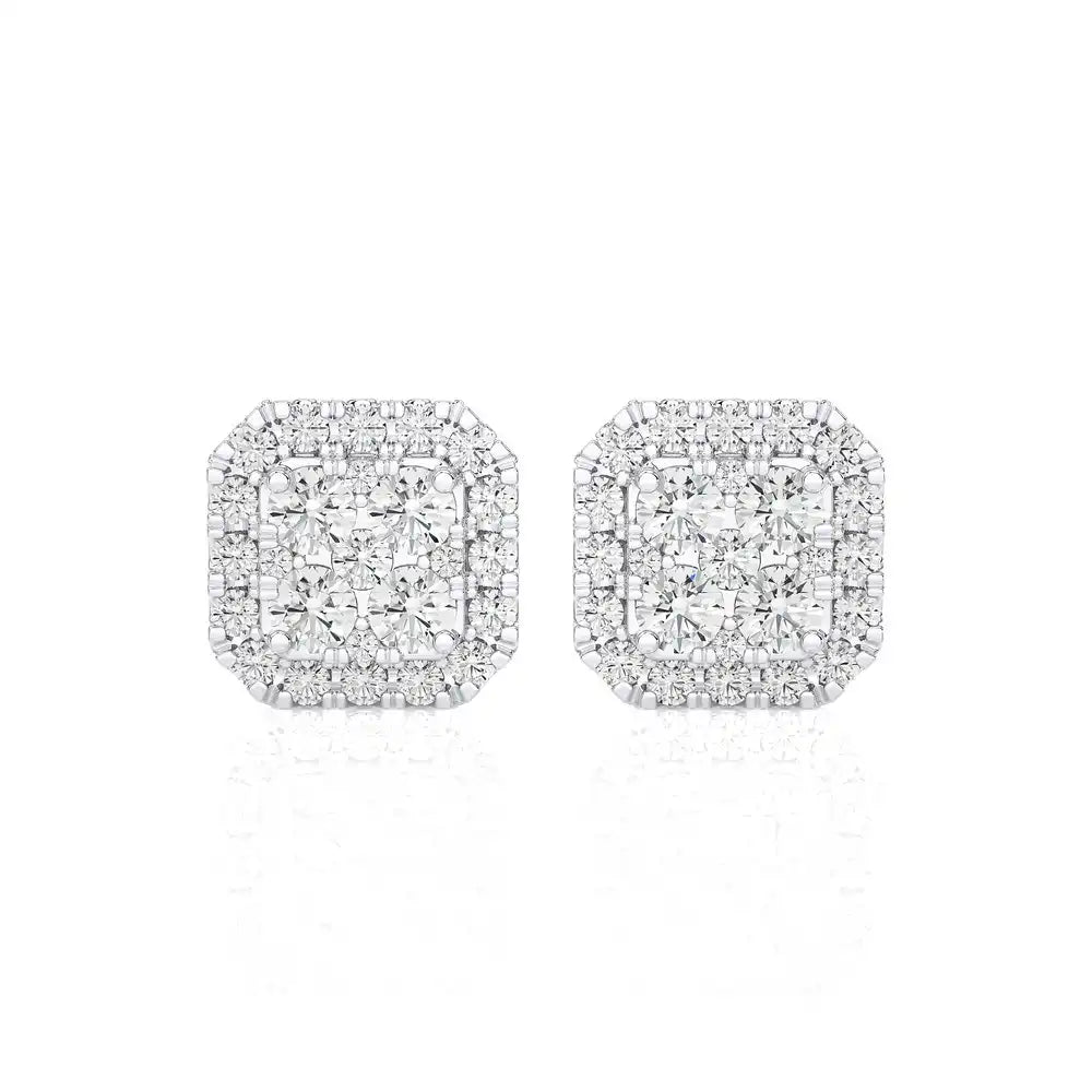 3/4 CTW Diamond Alluring Cushion Classic Stud Earring.