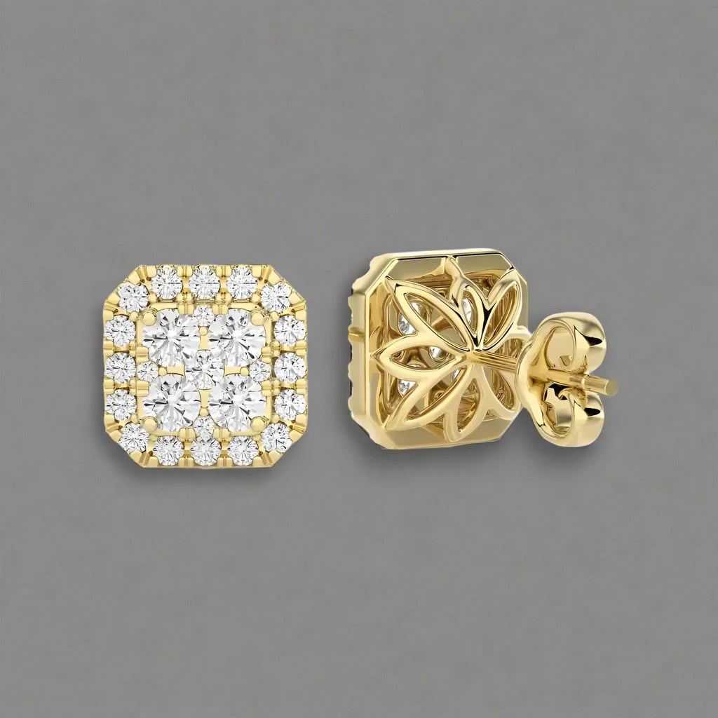 3/4 CTW Diamond Alluring Cushion Classic Stud Earring.