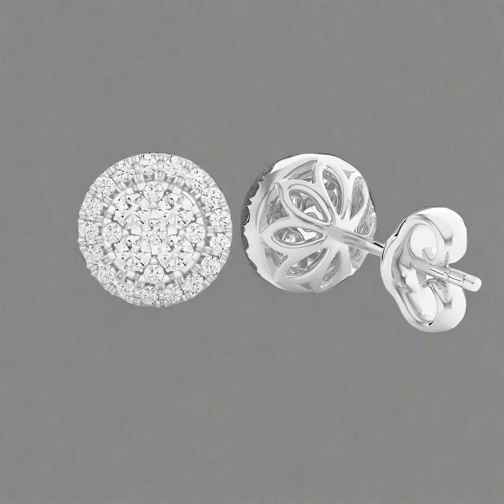 3/8 CTW Natural Diamond Round Cluster Stud Earrings