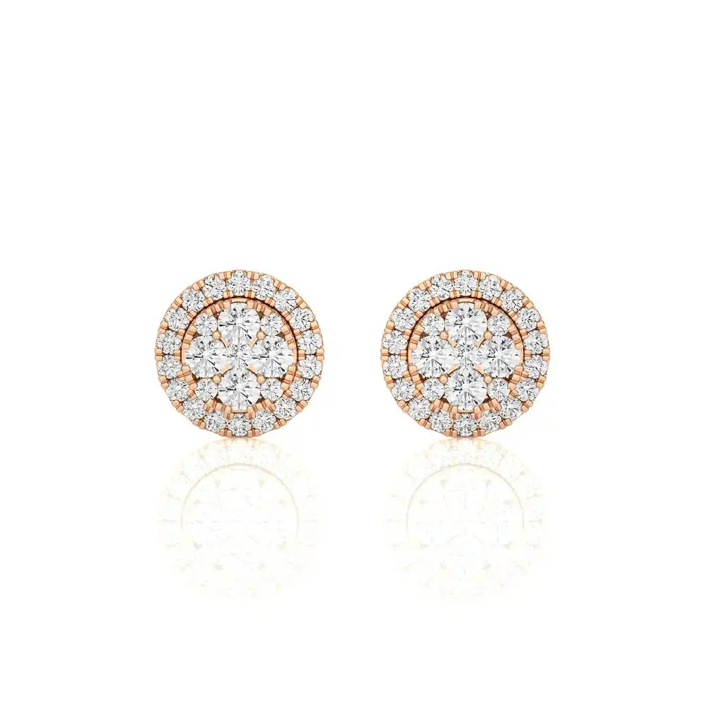 5/8 CTW Moonlight Round Cluster Diamond Stud Earring.
