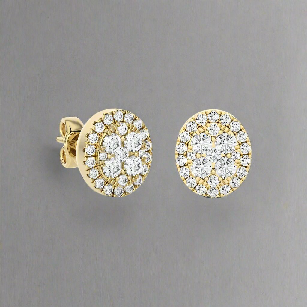 5/8 CTW Moonlight Oval Shaped Stud Earring.