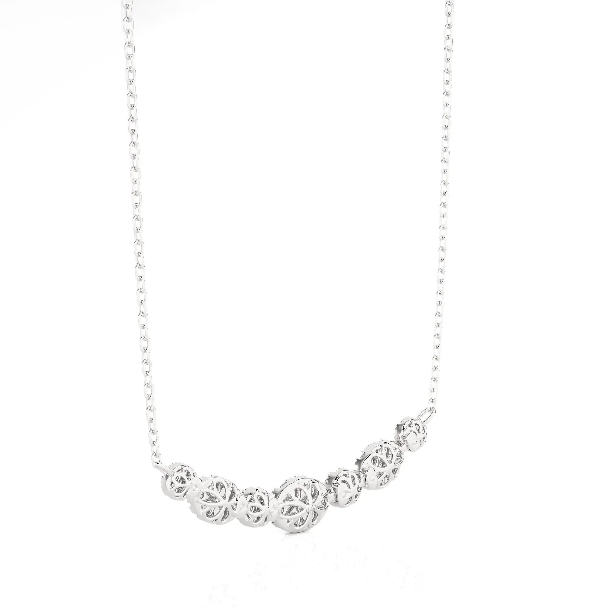 1 Ctw Moonlight Multi Shape Cluster Diamond Necklace