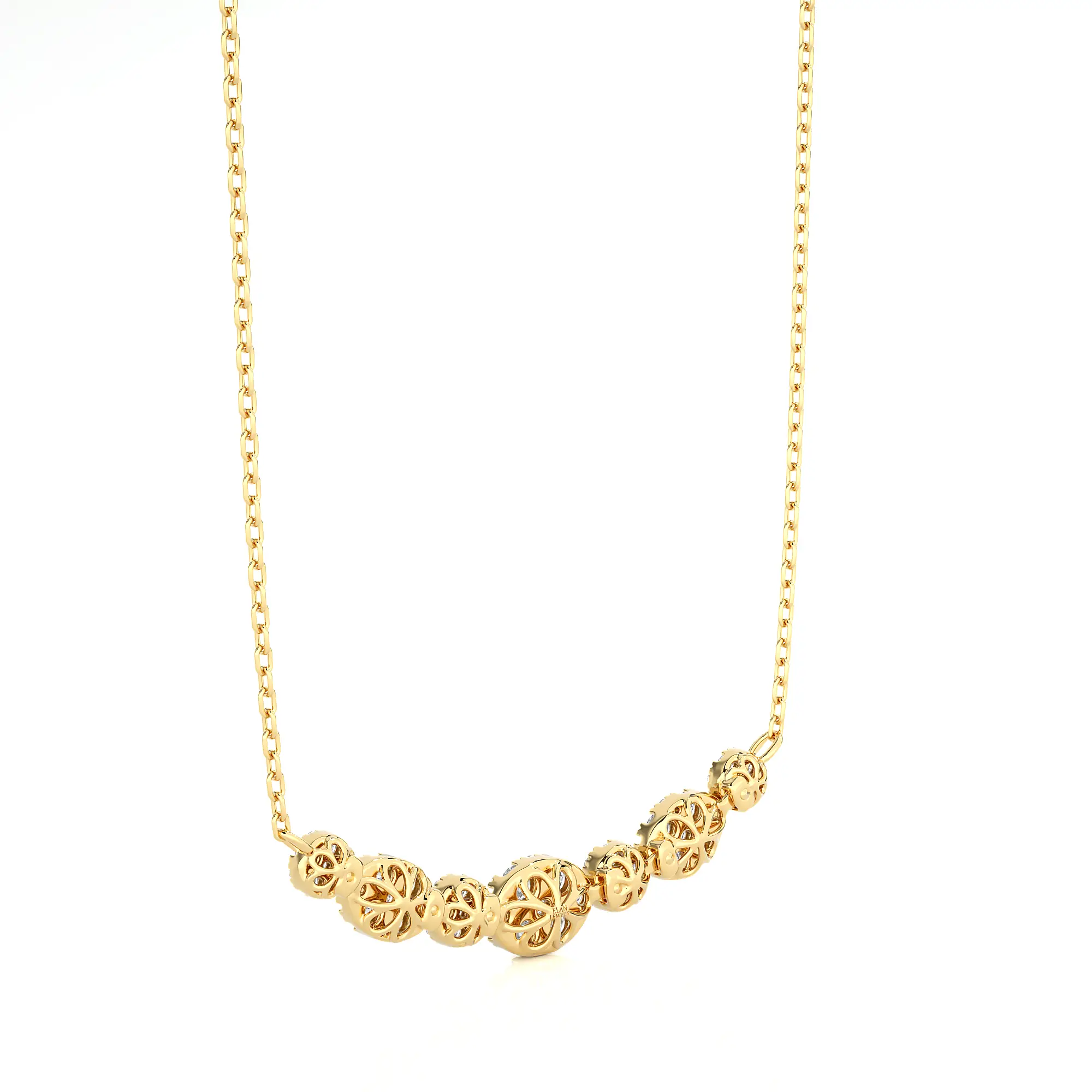 1 Ctw Moonlight Multi Shape Cluster Diamond Necklace