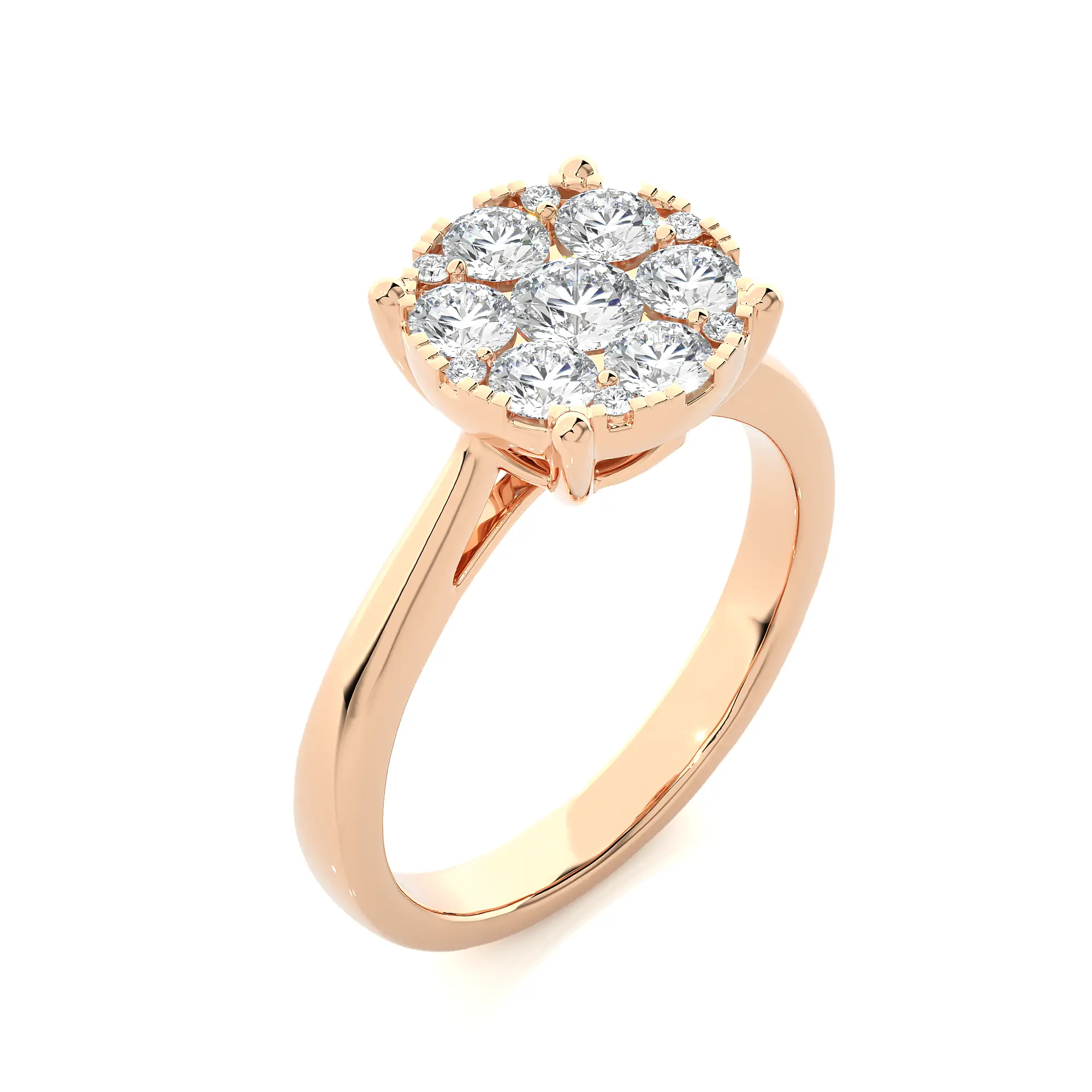 1.00 Ctw Cluster Diamond Ring GH SI (Copy)