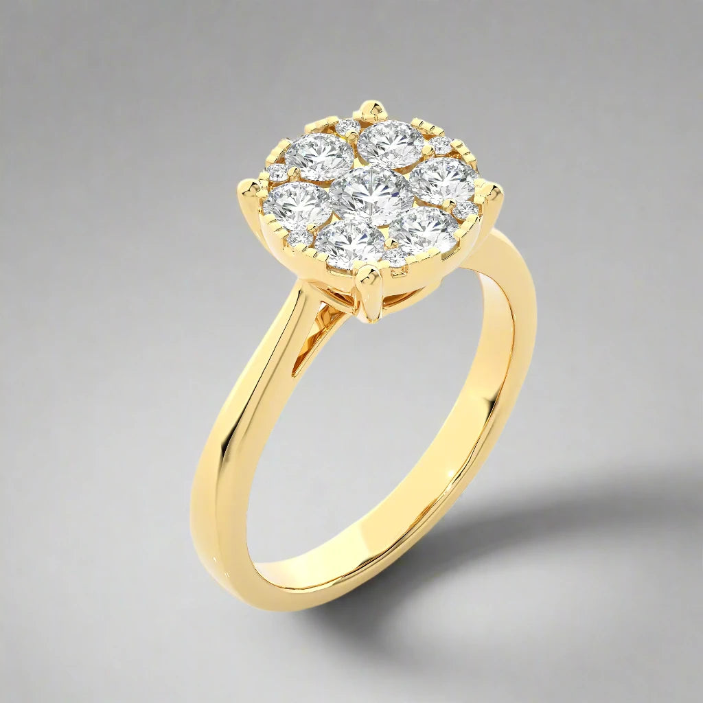 1.00 Ctw Cluster Diamond Ring GH SI (Copy)