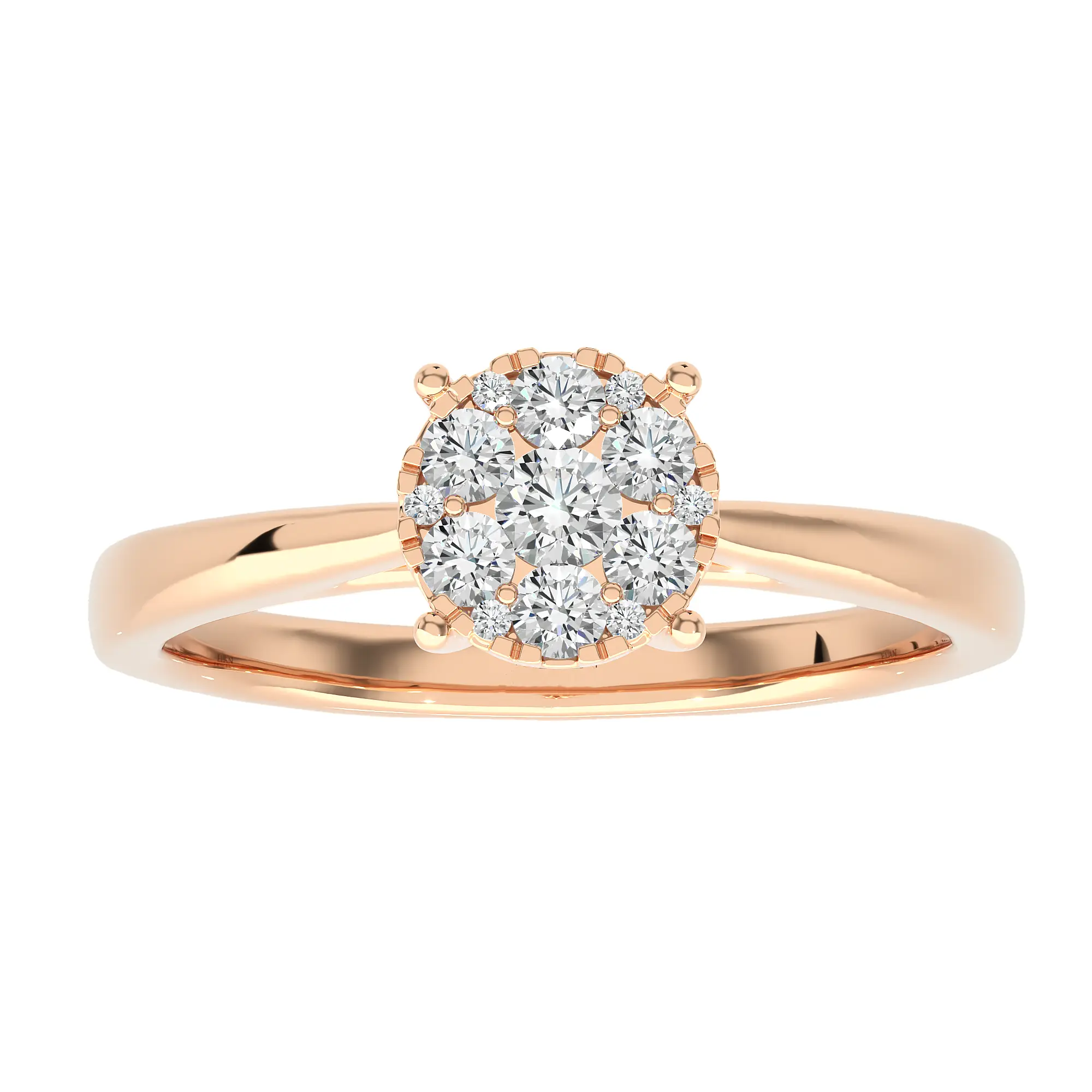 1/4 Ctw Cluster Diamond Ring GH SI