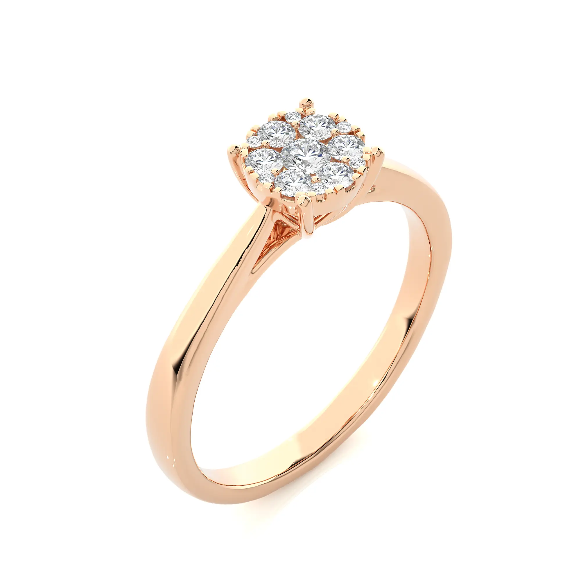 1/4 Ctw Cluster Diamond Ring GH SI