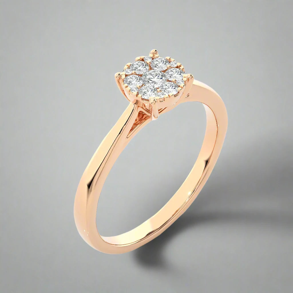 1/4 Ctw Cluster Diamond Ring GH SI