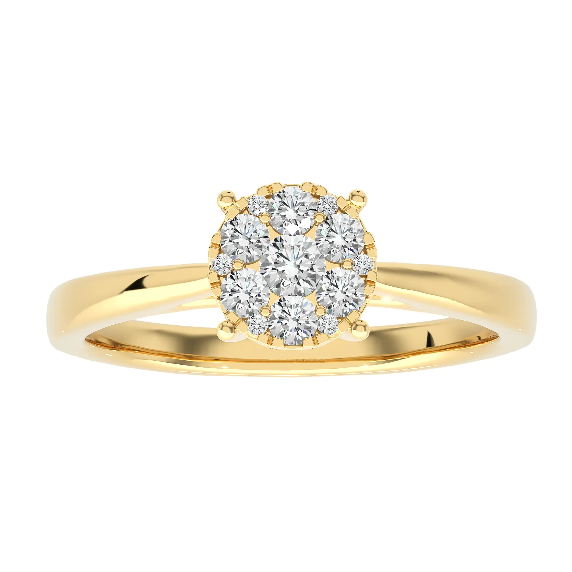 1/4 Ctw Cluster Diamond Ring GH SI