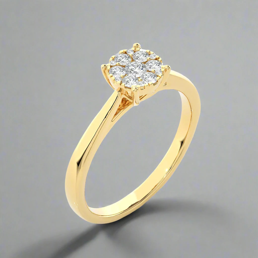 1/4 Ctw Cluster Diamond Ring GH SI