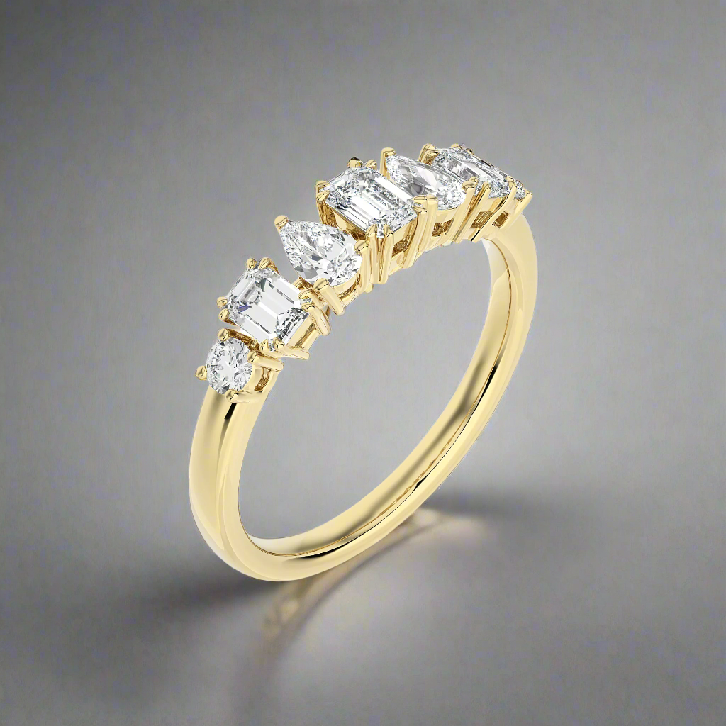 3/4 CTW Multi-Shape Diamonds Wedding Band