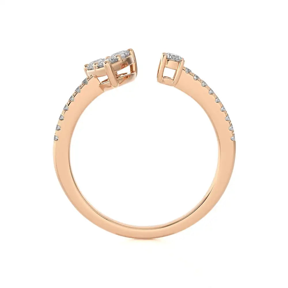 3/8 CTW Diamond Heart & Round Open Ring.