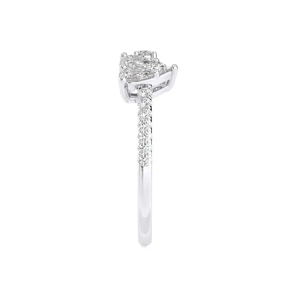 3/8 CTW Diamond Heart & Round Open Ring.