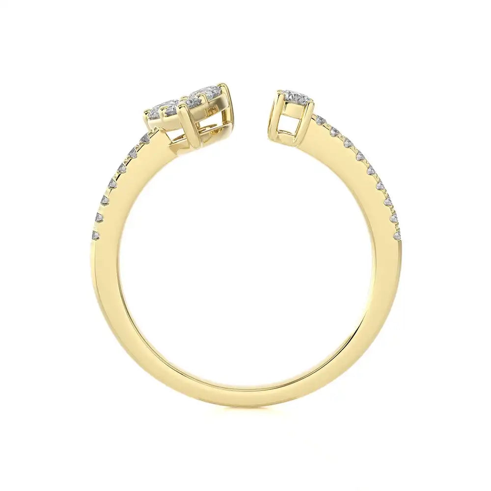 3/8 CTW Diamond Heart & Round Open Ring.