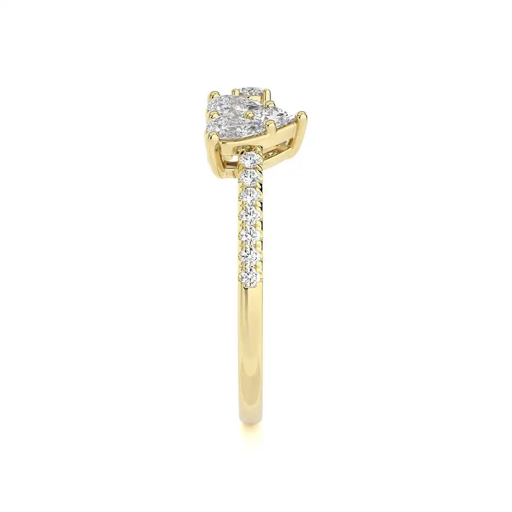 3/8 CTW Diamond Heart & Round Open Ring.