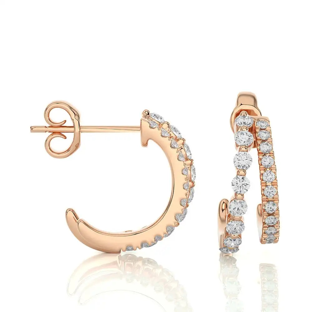 3/8 CTW Diamond Dazzling Fashion Double Huggie Earrings
