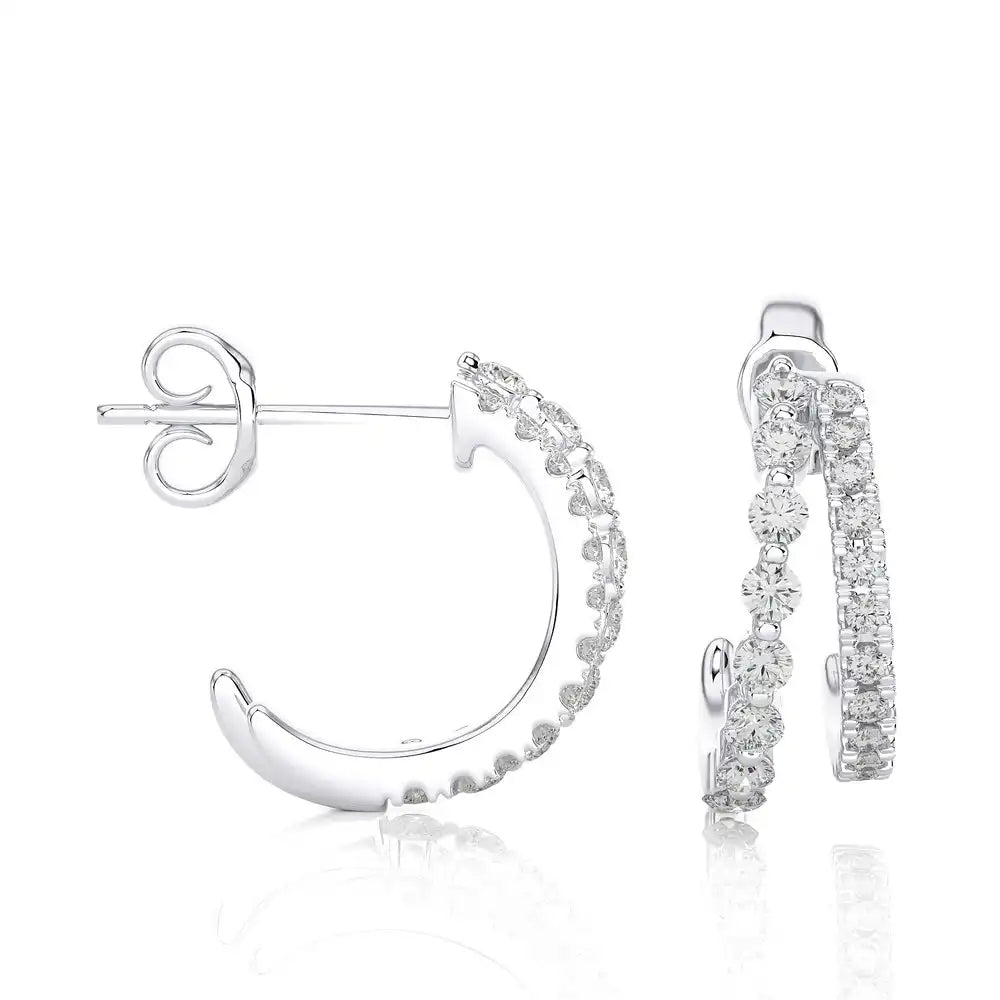 3/8 CTW Diamond Dazzling Fashion Double Huggie Earrings