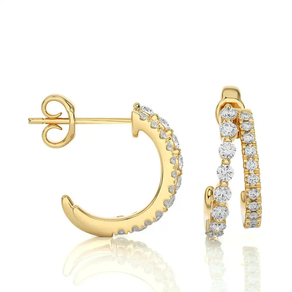 3/8 CTW Diamond Dazzling Fashion Double Huggie Earrings