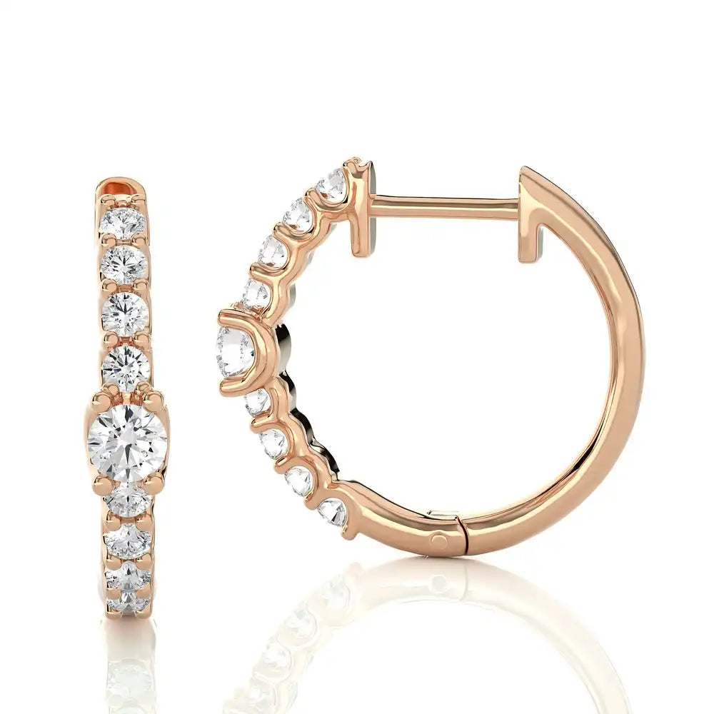 1/2 CTW Blooming Elegance Huggie Earrings