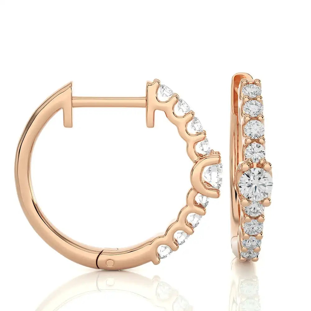 1/2 CTW Blooming Elegance Huggie Earrings