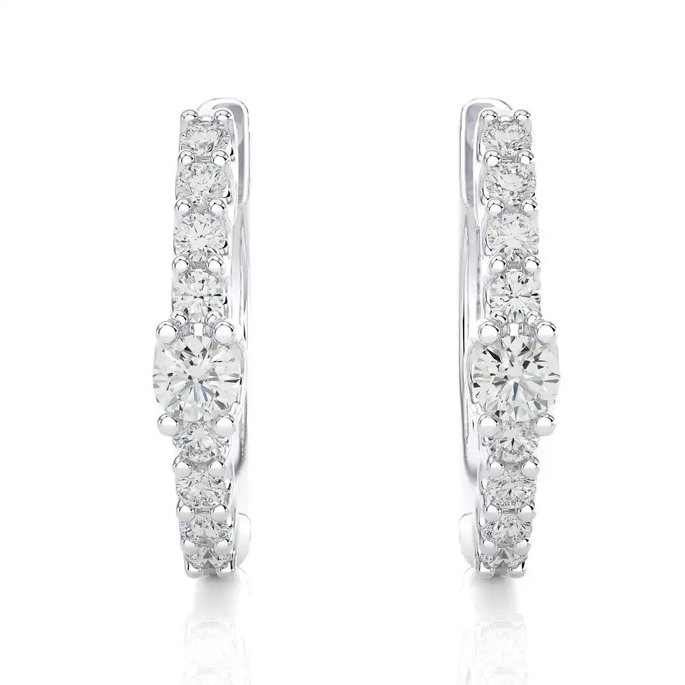 1/2 CTW Blooming Elegance Huggie Earrings