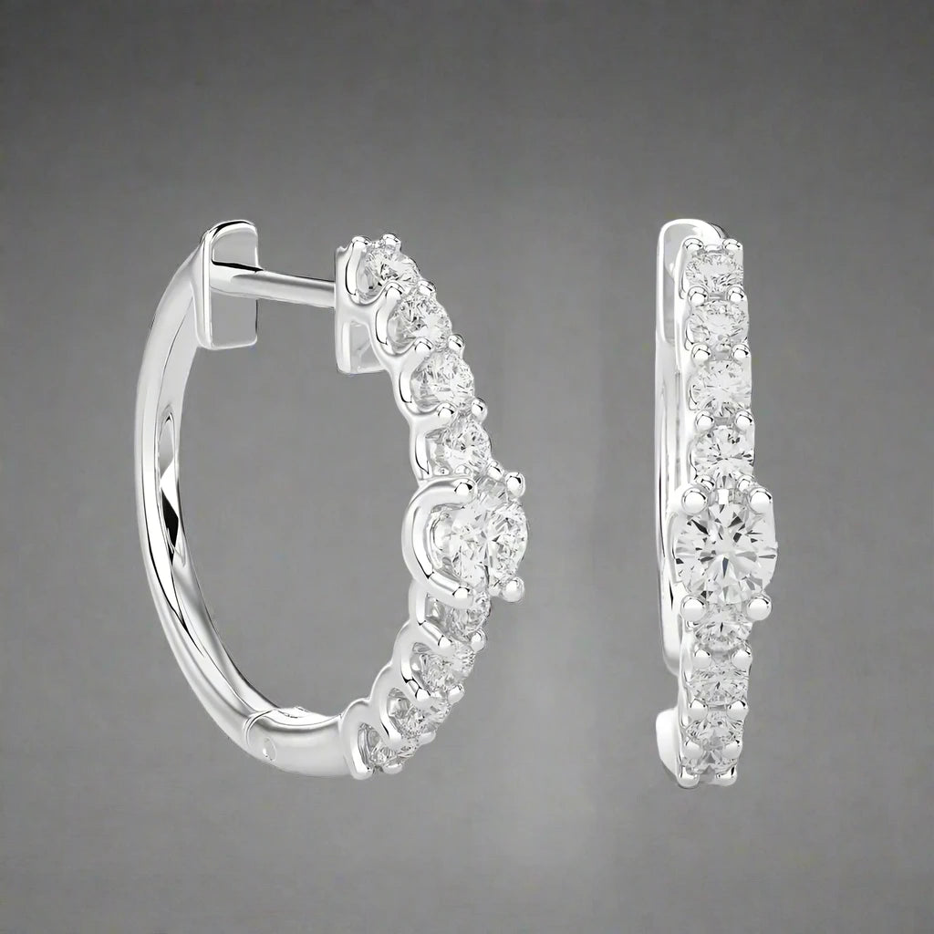 1/2 CTW Blooming Elegance Huggie Earrings