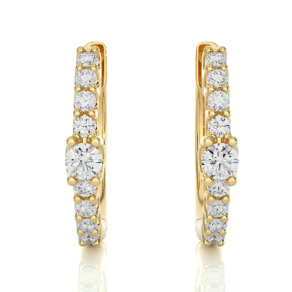 1/2 CTW Blooming Elegance Huggie Earrings