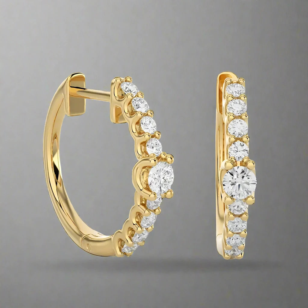 1/2 CTW Blooming Elegance Huggie Earrings