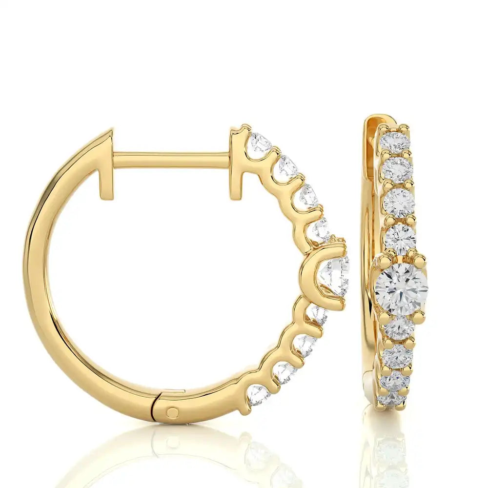1/2 CTW Blooming Elegance Huggie Earrings