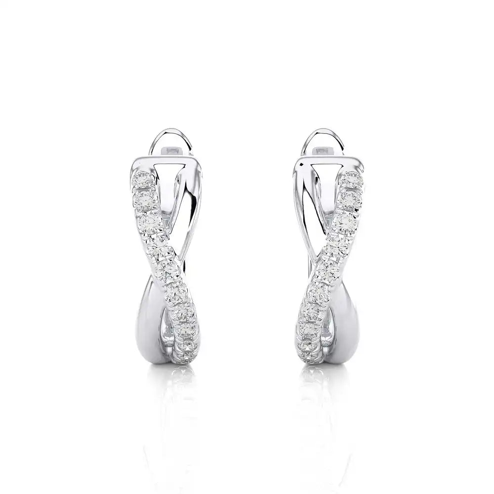 1/6 CTW Diamond Elegant Gold Infinity Huggies Earrings