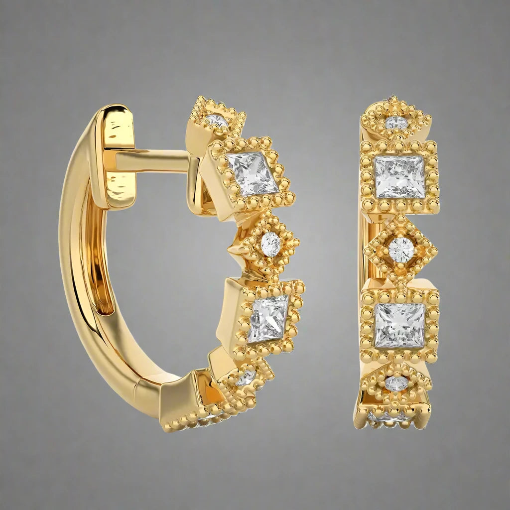 1/15 CTW Diamond Effortlessly Stylish Huggie Earring