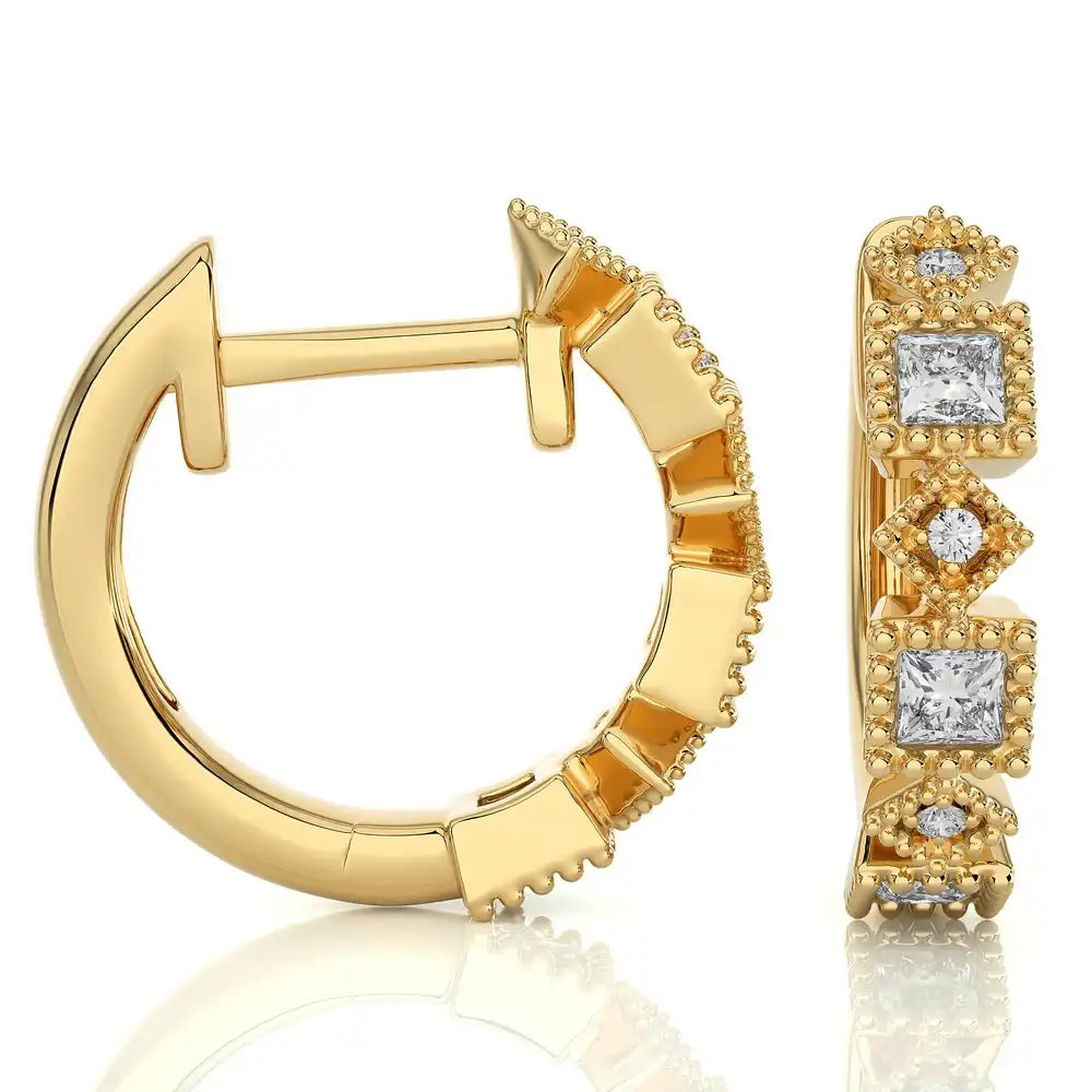 1/15 CTW Diamond Effortlessly Stylish Huggie Earring