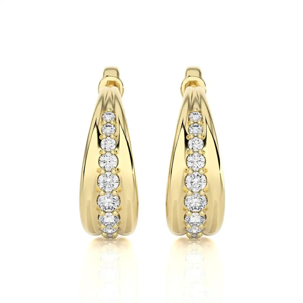 1/5 CTW Brilliant Round Cut Diamond Half-Hoop Earrings