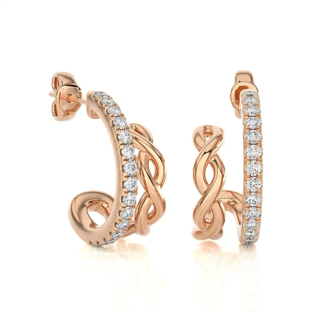 1/3 CTW Double Huggie Trendy Earrings