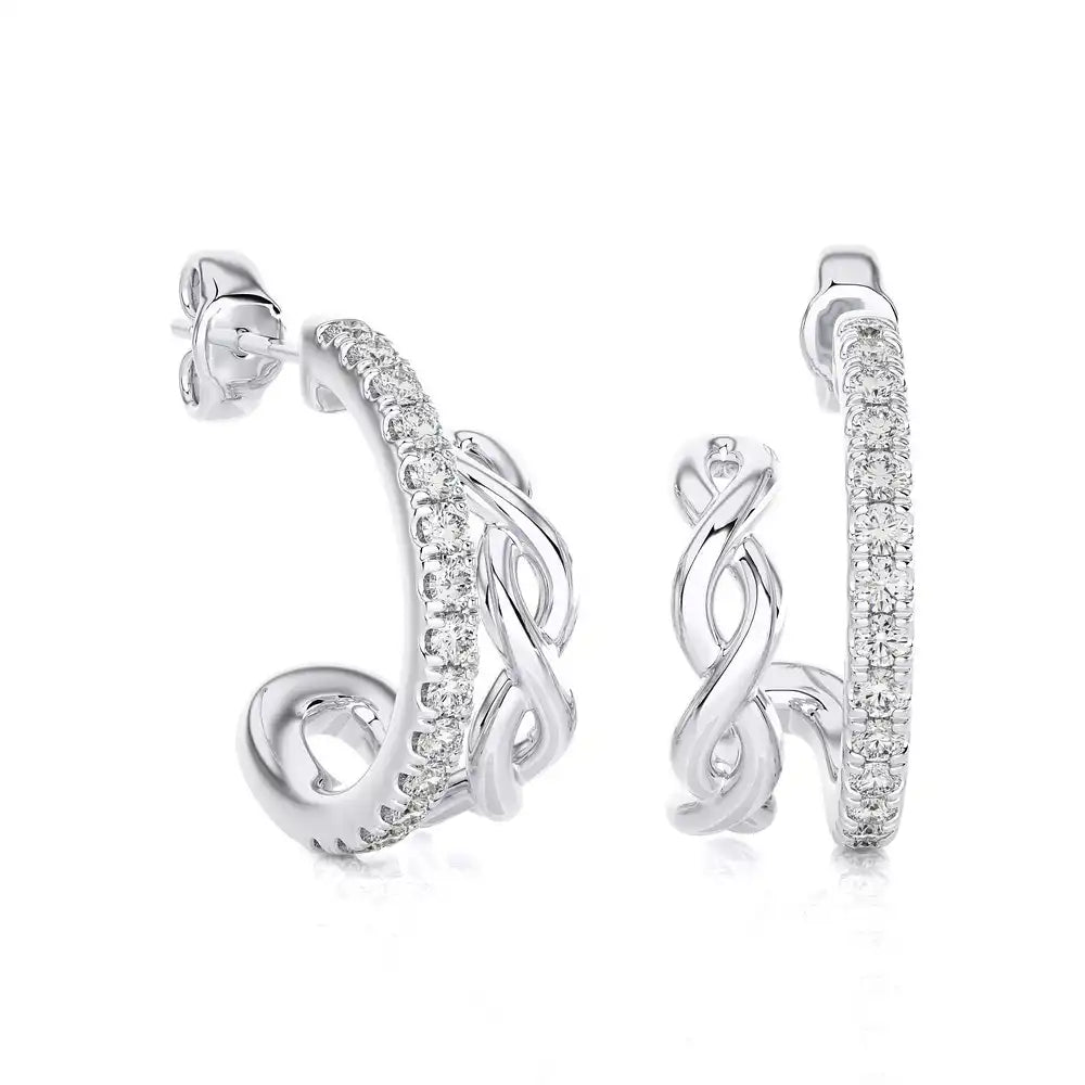 1/3 CTW Double Huggie Trendy Earrings