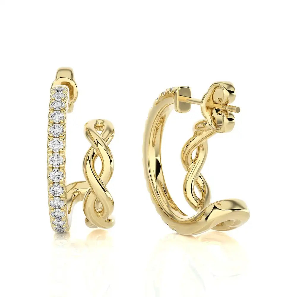 1/3 CTW Double Huggie Trendy Earrings