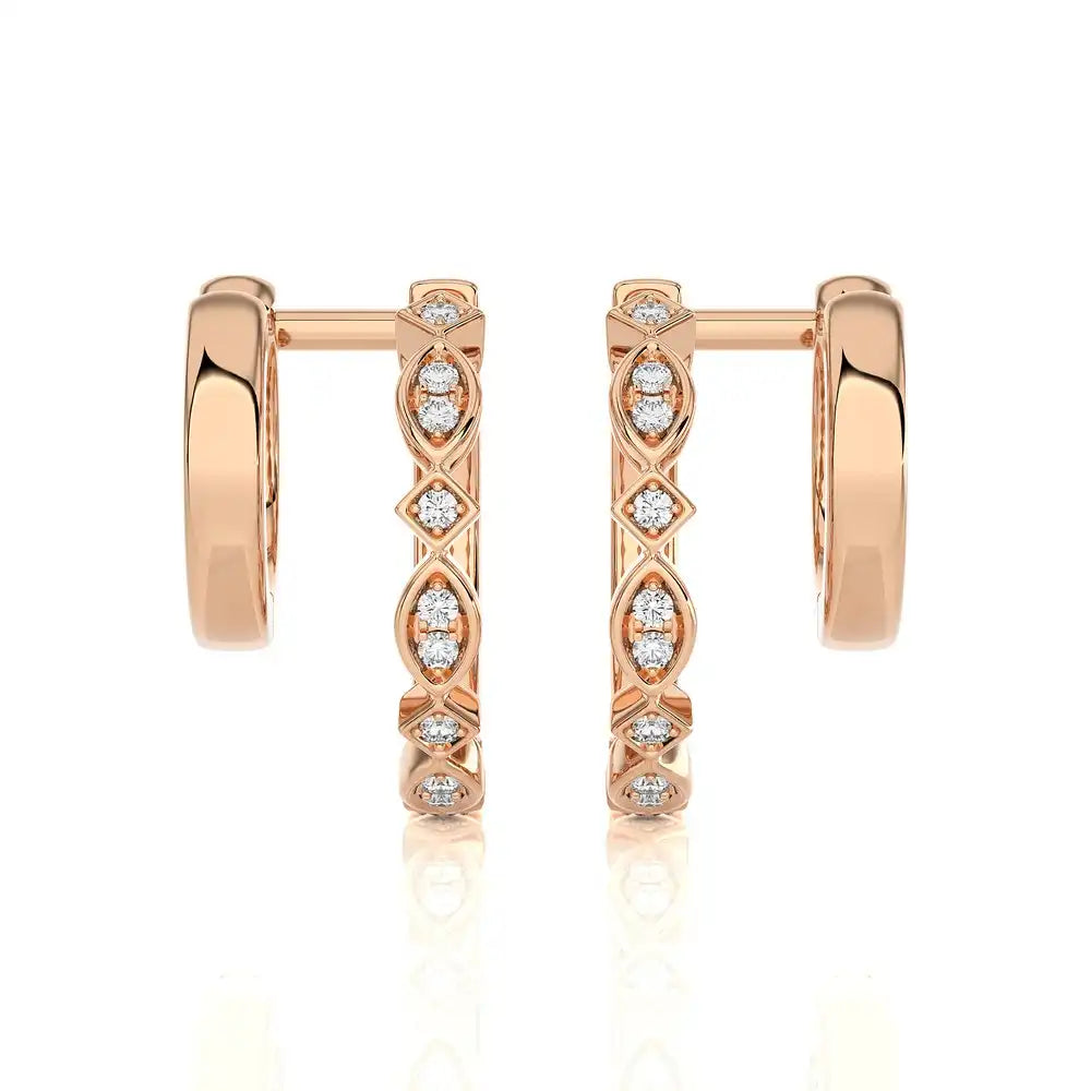 1/10 CTW Double Huggie Style Trendy Earring