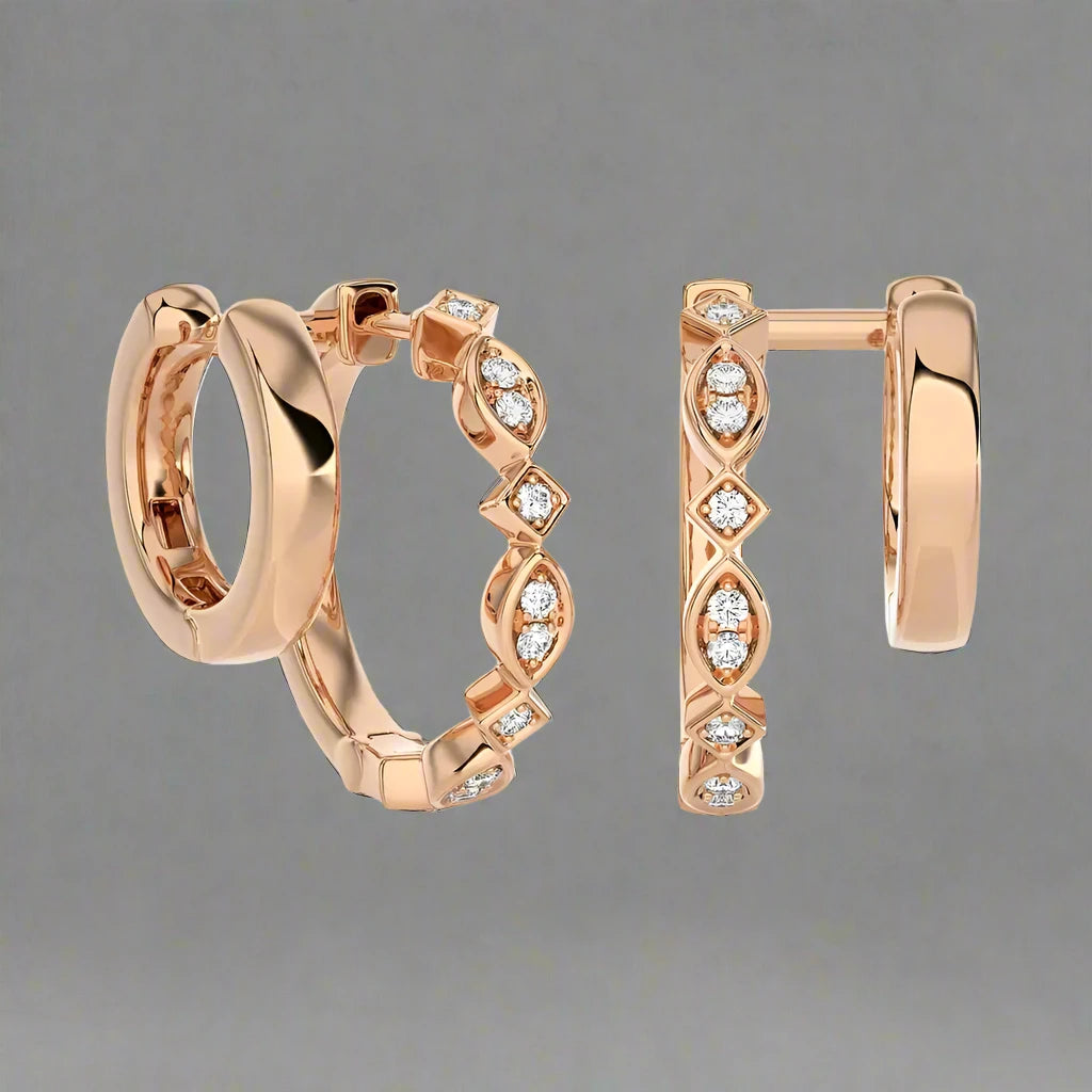 1/10 CTW Double Huggie Style Trendy Earring