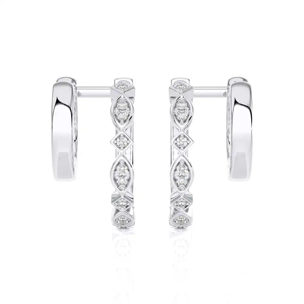1/10 CTW Double Huggie Style Trendy Earring