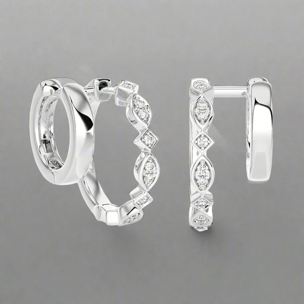1/10 CTW Double Huggie Style Trendy Earring