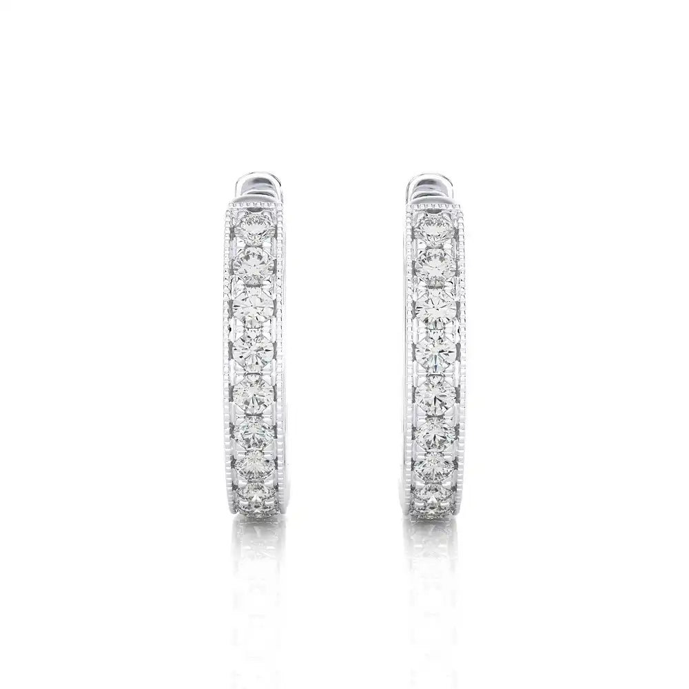 1/3 CTW Pave Set Classic Huggie Earrings