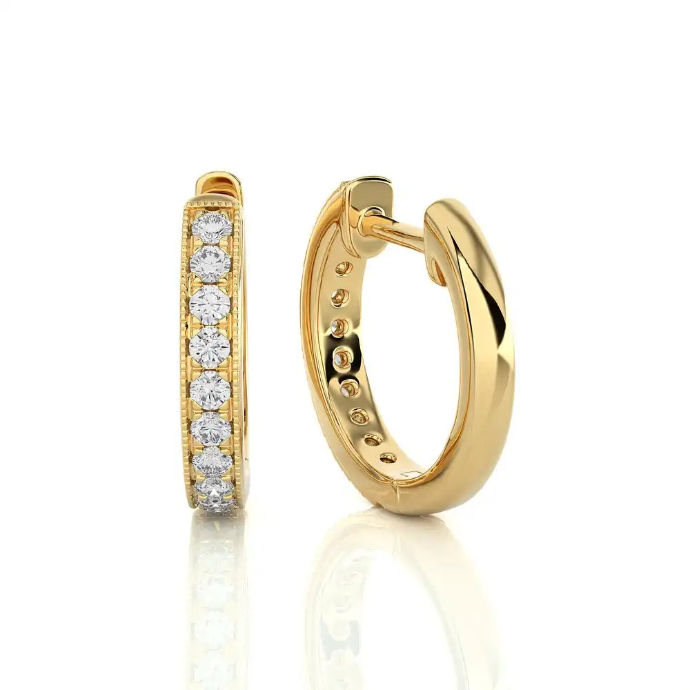 1/3 CTW Pave Set Classic Huggie Earrings