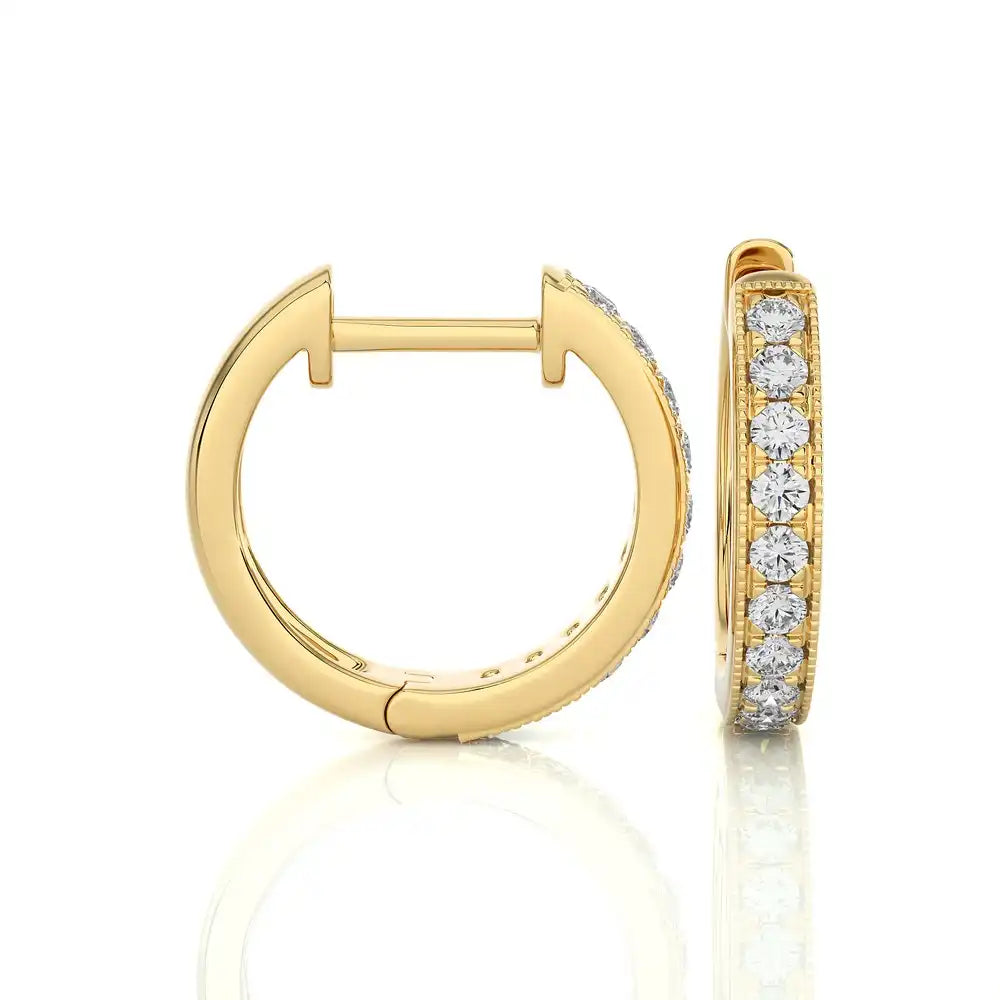 1/3 CTW Pave Set Classic Huggie Earrings