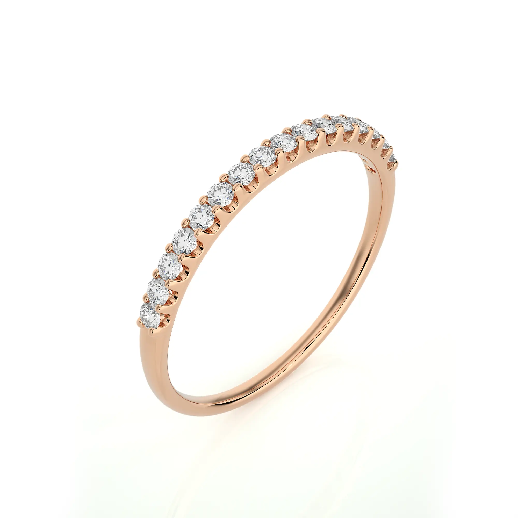 1/5 Ctw Diamond Pave Half Eternity Stackable Band Ring in SI-GH