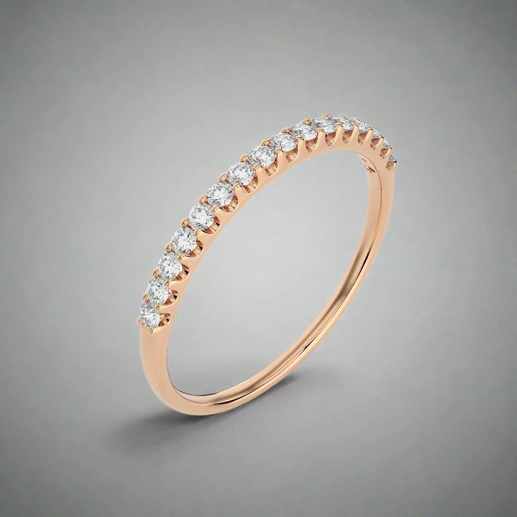 1/5 Ctw Diamond Pave Half Eternity Stackable Band Ring in SI-GH