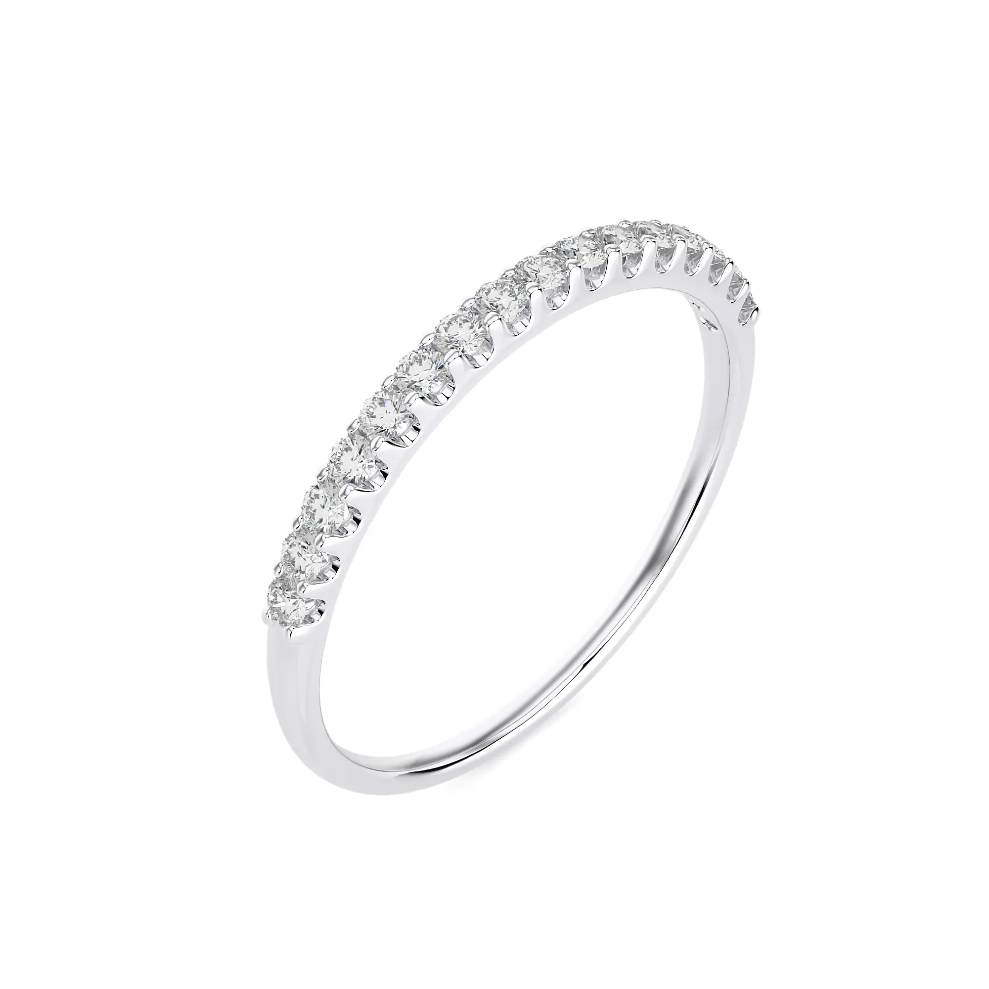 1/5 Ctw Diamond Pave Half Eternity Stackable Band Ring in SI-GH