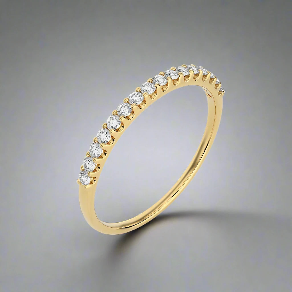1/5 Ctw Diamond Pave Half Eternity Stackable Band Ring in SI-GH