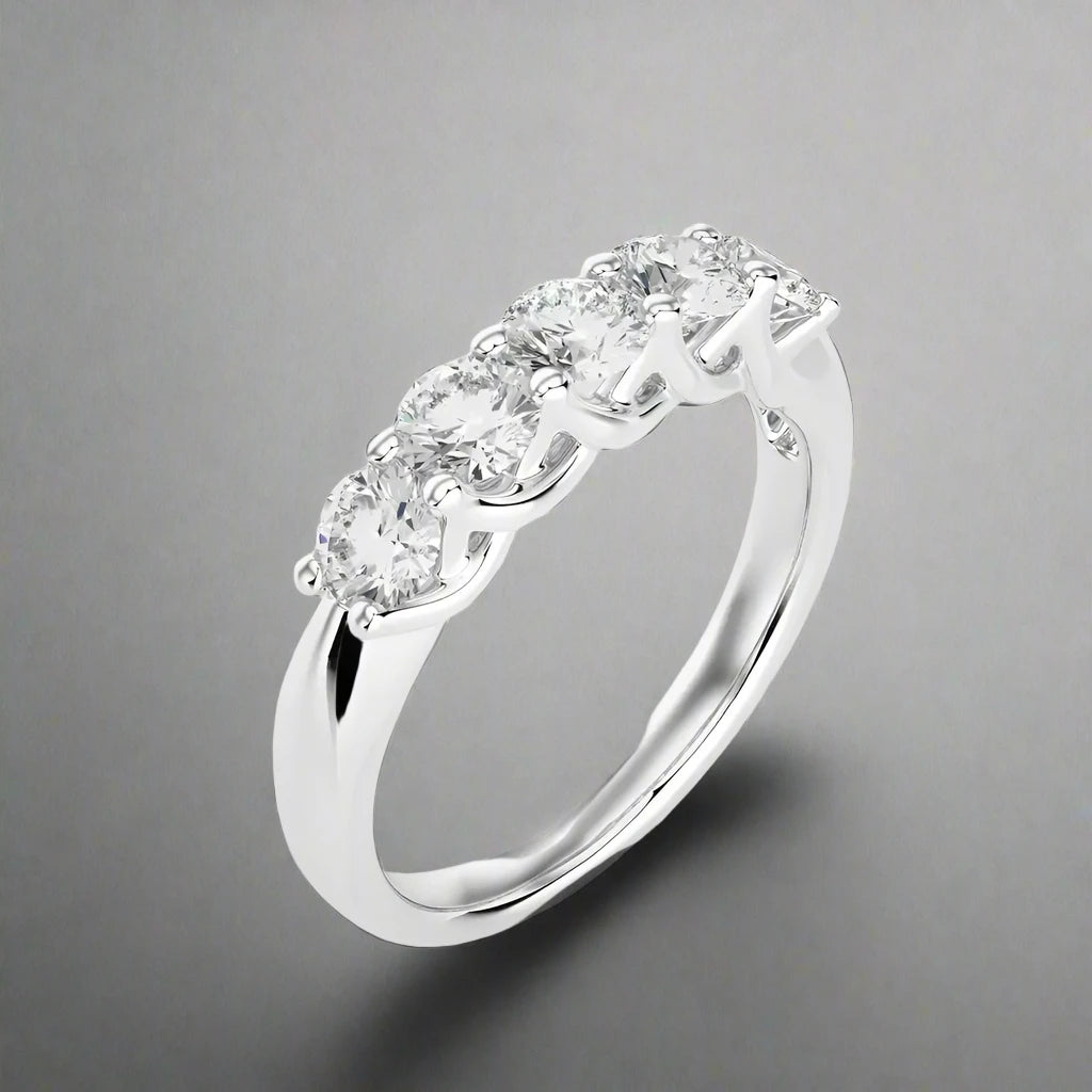 1-1/5 CTW Classic 5-Stone Diamond Band Ring