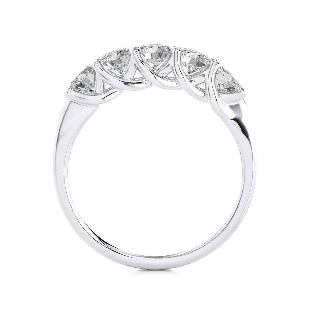 1-1/5 CTW Classic 5-Stone Diamond Band Ring