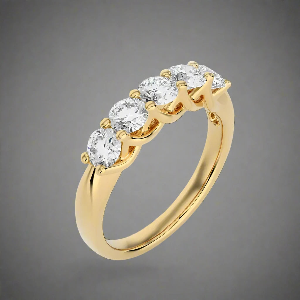 1-1/5 CTW Classic 5-Stone Diamond Band Ring